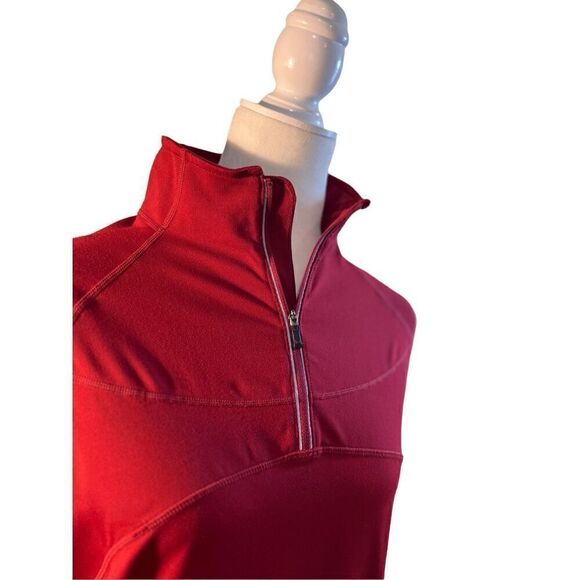 REI Women's Red Quarter-Zip Sweatshirt - Picture 2 of 8